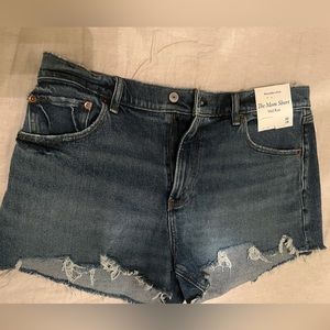 Dark denim Abercrombie mid rise shorts